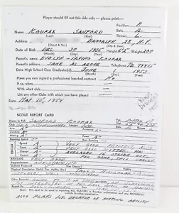 Vintage Kopie von Sandy Koufax Pfadfinderbericht 14.5.1954 - Bild 1 von 1