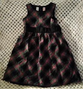 GIRL'S 6X CHRISTMAS HOLIDAY DRESS OSH KOSH SPARKLE GREEN PINK BLACK PARTY GUC - Picture 1 of 10