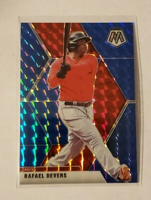 2020 PANINI CHRONICLES MOSIAC BLUE PRIZM RAFAEL DEVERS #68 SER#06/99 - Image 1 of 2