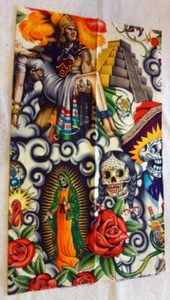 Tela Halloween Alexander Henry Azteca Nuestra Señora de Guadalupe 18" x 22" FQ - Imagen 1 de 4