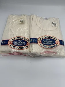 NOS 80’s J.E. Morgan Long Johns Thermal Waffle Shirt & Pants Size (L) - Picture 1 of 5