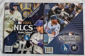 2018 & 2025 Milwaukee Brewers/Los Angeles Dodgers NLCS Programs - Picture 1 of 3