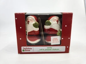 Holiday Time Santa Salt and Pepper Shakers New in Original Box - Picture 1 of 6