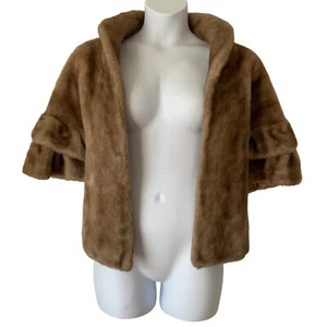 Regina Glenara By Glenoit Faux Fur Women 60s Wrap Stole Cape Shawl One Size USA - Picture 1 of 14