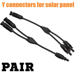 Y Branch Solar Panel Connectors Plug Electrical Adapter Wire Coupler -1 Pair - Picture 1 of 1