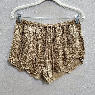 Abercrombie & Fitch Women Activewear Shorts Small Beige Leopard Drawstring - Image 1 of 4
