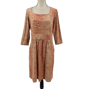J. McLaughlin Emma Cheetah Print Catalina Cloth Dress Womens L 3/4 Sleeve - Picture 1 of 10