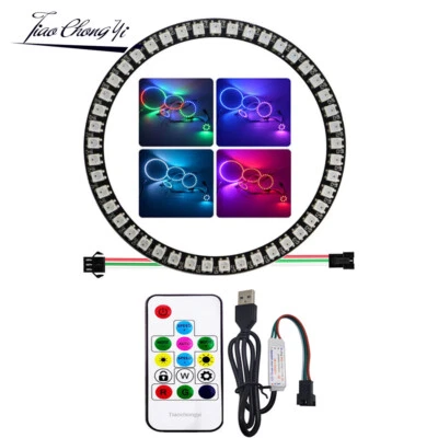 WS2812B 8/16/24/35/45 Leds RGB Pixel Ring Modules  USB 14key RF  Controller Kit - Image 1 of 4