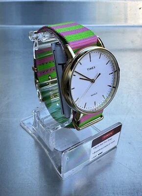 Timex TW2P91800 Women's Fairfield Analog Gold-Tone Steel Watch Nylon Band New - Image 1 of 4