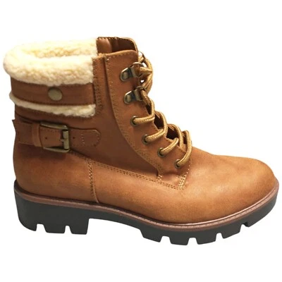 Белые горы скалы Geraud ботинки женщин 8 коричневый блок каблук круглый носок шнурует вверх - Изображение 1 из 4