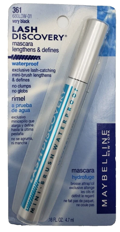 НОВАЯ водонепроницаемая тушь для ресниц Maybelline Lash Discovery — 361 очень черная - Изображение 1 из 1