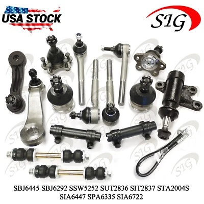 For 1993-1999 Chevrolet C1500 Front Ball Joints Tie Rod End Sway Bar 15PC Kit - Image 1 of 4