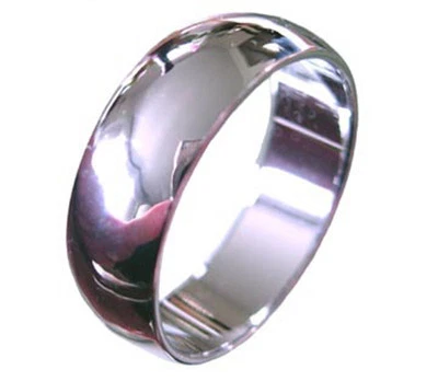 Nuevo anillo de alianza de boda enchapado en oro blanco de 18 quilates para hombre de 6 mm talla 9 10 11 12 13 14 Foto 1 de 2
