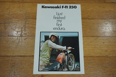 Nuevo de Lote Antiguo 1975 Kawasaki F11 250 concesionario motocicleta folleto de ventas Foto 1 de 3