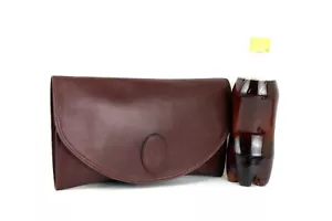 Cartier Must Line Logos Burdeos Cuero Bolso sin mangas Bolso Accesorios Bueno - Imagen 1 de 12