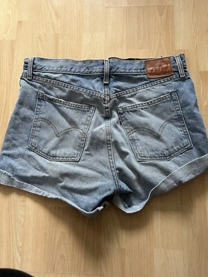 Levi Strauss & Co Blue Denim Shorts/Cut Offs. Distressed Look & Button Fly.  32” - Image 1 of 4