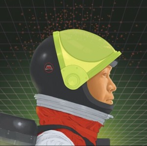 Original LEGO Art M:Tron visor up 8"x8" print