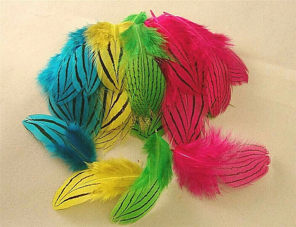 Plumas de plumaje para cuello de cuerpo de faisán plateado mezclado joyería artesanía pequeña 2" 20 piezas Foto 1 de 1