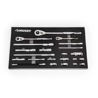 HUSKY 1/4 In., 3/8 In. and 1/2 In. 144-Position Ratchet and Accessory Set in EVA - Image 1 of 4