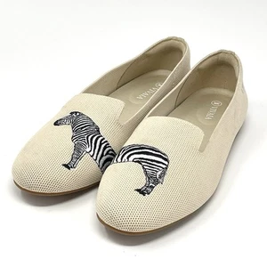 Vivaia Audrey Zebra Embroidered Slip On Shoes Loafers Women’s Size 39 EU 8 US - Picture 1 of 8