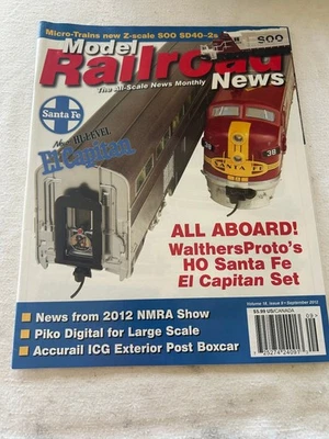 Model Railroad News Magazine September 2012 Issue 9 Santa Fe El Capitan Walthers - Image 1 of 2