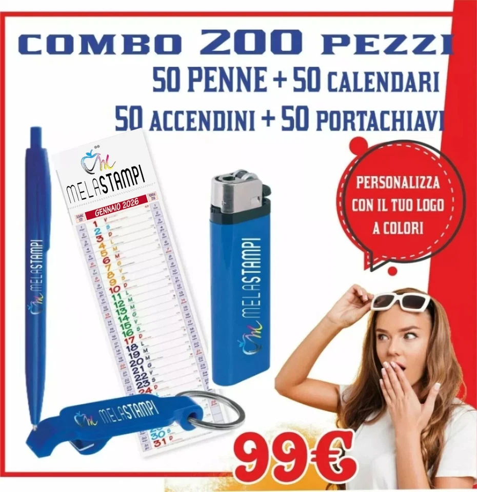 Penne accendini portachiavi calendari 2026 Personalizzate  colori gadget Combo3 - Immagine 1 di 1