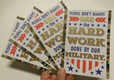 4 Cards Hallmark AMERICAN MILITARY The Hard Work Done By Our Military Thank You - Image 1 of 4