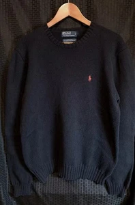 Polo Ralph Lauren Sweater Pullover Size Navy BlueMedium Excellent Condition Soft - Picture 1 of 5