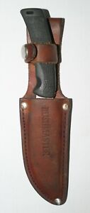 Buck Mini Mentor Knife (475)  1997 With Upside Down U Bushmaster Leather Sheath