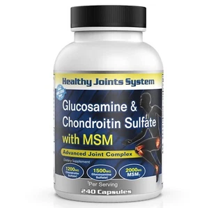Glucosamine Chondroitin MSM Supplement – 240 Capsules for Joint & Bone Support - Picture 1 of 8
