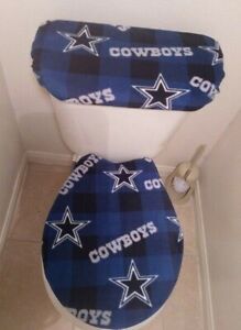 Dallas Cowboys Box Fleece Toilet Seat Cover Set Bathroom Accessories