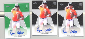 2020 Leaf Perfect Game Auto Three card lot Ryan Cepero