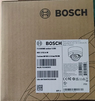 Bosch NDE-5703-A-W Flexidome Outdoor 5100i 5mp HDR 3.2-10.5mm IP66 Fixed  - Image 1 of 2