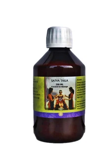 Satva Taila Großflasche 250ml, duftendes Kräuteröl für die Ganzkörpermassage - Bild 1 von 2