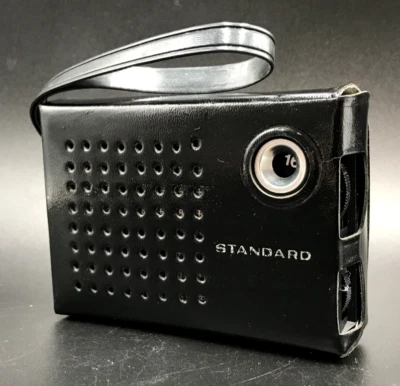 Vintage SR-F408 SOLID STATE TRANSISTOR RADIO w CASE Standard 1970s Japan TESTED! - Image 1 of 4