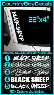 BLACK SHEEP Vinyl Decal 22" Diesel Truck JDM Car Turbo Boost Stance Drift Low gt - Image 1 of 3