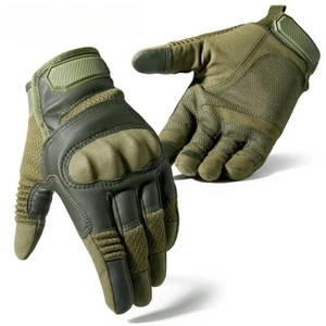PU Leather Tactical Gloves Touch Screen Cycling Hard Shell Hiking Combat Hunting - Picture 1 of 24