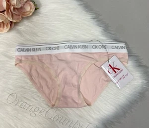 Women's CK Waist Logo print Calvin Klein One Panty Bikini Underwear Pink Size XS - Picture 1 of 7