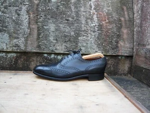ZAPATOS JOSEPH CHEANEY BROGUES VINTAGE CUERO NEGRO UK9.5 PARA HOMBRES ARGYLL EXCELENTE ESTADO - Imagen 1 de 9