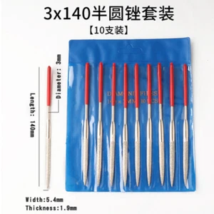 10pcs 3x140mm Half Round Diamond Grit File Set Sharpening For Wood Metal Plastic - Picture 1 of 7