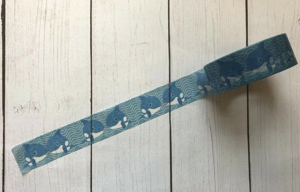 Tiburón Washi Tape Papercraft Planificador Suministro Diario Hágalo Usted Mismo Artesanía Orca Océano Verano Foto 1 de 1