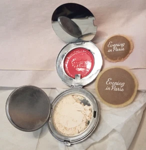 Dual compartment Bourjois Compact Evening in Paris Art Deco 1/2 of it Never Used - Picture 1 of 24