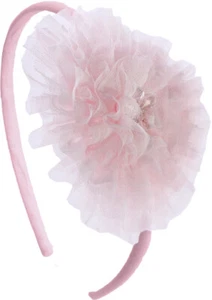 NEW Isobella & Chloe Pretty Girls Pink & Ivory Tulle Netting Headband w/Dots - Picture 1 of 1