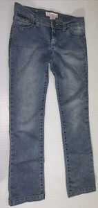 Girls OP Ocean Pacific Zipper Ankle Stretch Jeans with Rhinestones Size 8 - Picture 1 of 12