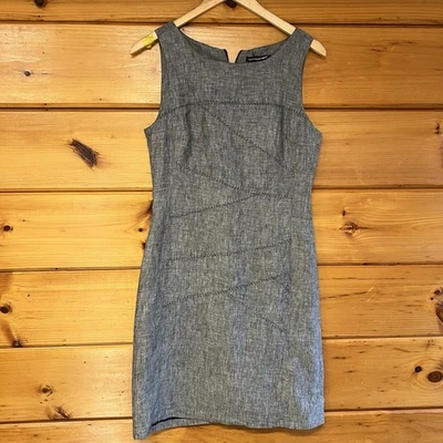 Vestido Vaina Saint Tropez West Lavable Lino Sin Mangas Talla 6 Gris Foto 1 de 4
