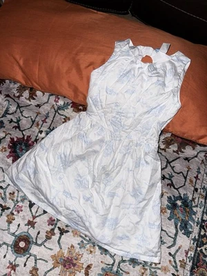 7码儿童Carters白色和蓝色连衣裙夏季春季 — 第 1/4 张图片