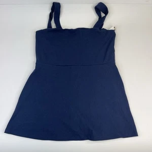 PINK Victoria’s Secret Rib Square Neck Active Sleeveless Dress Dark Blue XXL New - Picture 1 of 7