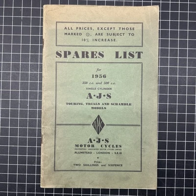 Spares List for 1956 350 cc & 500 cc AJS single-cylinder motorcycles — 第 1/4 张图片