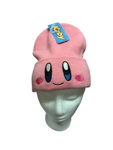 Kirby Cuffed Beanie Knit Hat Pink One Size Adult Nintendo Bioworld - Picture 1 of 6