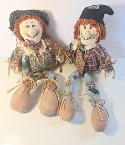 Vintage Folk Art Dolls Boy Girl Tender Heart Treasures 1993 Primitive Decor - Picture 1 of 7
